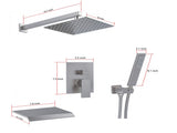 Male NPT Shower Faucet Set, Waterfall Shower System for Bathroom, High Pressure 10" Rain Shower Head 91822021