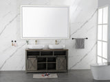 84 x 48 Inch LED Bathroom Mirror with Front and Backlight, Wall Mounted Vanity Mirror with Aluminum W2287P282006