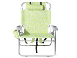 1 PCS Aluminum Beach Chair, 15 Inch Seat Height Yellow Tribal Pattern, 5-Position Adjustable 13954570