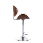 ZUN HengMing Bentwood Adjustable Bar Stools , Upholstered Swivel Barstool, white PU Leather Barstools W21241142