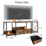 ZUN TV Stand with LED Lights Power Outlets - TV Stand with Fabric Drawers for 65 70 75 Inches TV W2977P224347