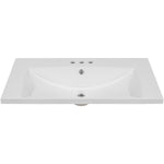 ZUN 30" Single Bathroom Vanity Top with White Basin, 3-Faucet Holes, Ceramic, White N725P171538K