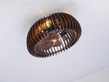 20" Semicircle Modern Flush Mount Fan Light,Ceiling Fans with Lights and Remote W3596P462048