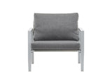 Silver Aluminum Lounge Chair with Sleek Rope Accents and Comfortable Cushions, Perfect for Modern 14684586