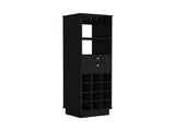 DEPOT E-SHOP Zircon Bar Cabinet Two Drawers, Black B097133220