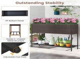Brown PE Rattan Elevated Planter with Lower Shelf, 101.630.4871.12cm Raised Garden Bed with 77042175