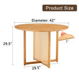 Chinese countryside retro solid wood round simple modern imitation rattan wooden W1512P355085