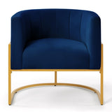 Upholstered Velvet Accent Chair with Golden Metal Stand,Mid-Century Living Room Leisure Chair with W2186137439