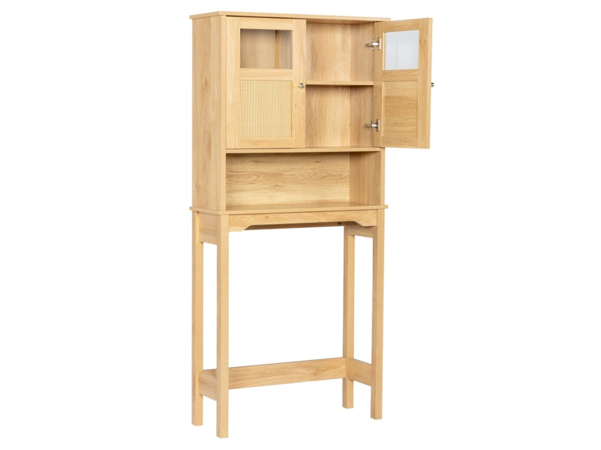 Natural wood color, particleboard with melamine veneer and rattan fini ...