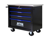 4 DRAWERS MULTIFUNCTIONAL TOOL CART WITH WHEELS-BLACK W1102P182231