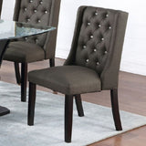 Set of 2 Polyfiber Upholstered Dining Chairs, Espresso B016P226022