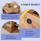 Hexagonal MDF coffee table, characteristic pattern stickers, multi-hole design to give more storage GL-W1151P200316