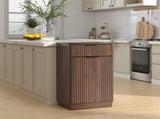 10-Gallon Woodgrain Tilt-Out Trash Can Cabinet Wooden Garbage Recycling Cabinet with Wave-Textured W2557P319051