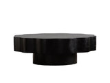 Scalloped Black Coffee Table Unique Wave-Edge Shape, Elegant Focal Piece for Stylish Spaces. W3081P389074