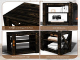 70 inch black gold oak double-sided cross fireplace cabinet 177.8 * 34.5 * 60cm 23 inch fireplace 86824001