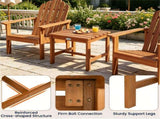 Natural Finish Adirondack Furniture Set of 2 Chairs & 1 Side Table, Heavy Duty 400LBS Capacity 68140704