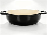 Cast iron 7.5QT cooking pot - Pure black - includes two silicone gloves - Enamel pot 77846550
