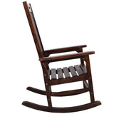 Wooden Oversized Porch Rocker Chair With Wide Seat and Tall Backrest,High Back Smooth Rocking Chairs 44949895