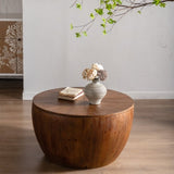 31.50"Vintage Style Bucket Shaped Coffee Table with storage function, for Office, Dining Room and W757119052