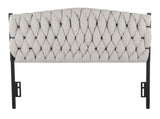 Twin Size Headboard in Black Metal and Cream Fabric B202P223761