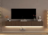 Floating TV Stand Wall Mounted with 16 Color LEDs,69" Modern TV Stand, Floating TV Cabinet W1321P301176