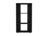 Black Bookcase in Melamine with Open Storage B062P290266