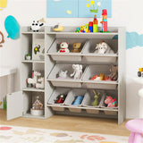 Kids Toy Organizer - 44"x12"x39.5", 8 Storage Boxes, Open ShelvesCabinet 94925968