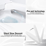 ZUN Smart Toilet Bidet Combo with Foot Sensor Open Cover/Seat, Self-Cleaning Nozzle, Heated Seat, Night W1219P243771