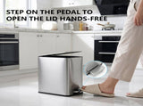 10L/2.6 Gallon Rectangular Step Trash Can Stainless Steel with Removable Inner 32092911