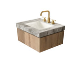 24" MURI Light Gray Sintered Stone Countertop and Undermount Ceramic Basin with Three Standard W2615P480138