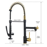 Commercial Kitchen Faucet with Pull Down Sprayer, Single Handle Single Lever Kitchen Sink Faucet W1932P155963