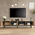 ZUN Modern TV Stand 4 Cabinets& Open Shelves, Color-matching Media Console Table for TVs up to 80'' WF531564AAP