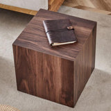 ZUN 16*16*16 Inch Walnut Wood Grain MDF Coffee Table - Luxurious Design, Perfect Living Room Accent.Cube W1151P231617