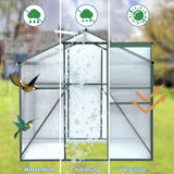 Polycarbonate Greenhouse,6'x 8' Heavy Duty Walk-in Plant Garden Greenhouse for Backyard/Outdoor 37603697