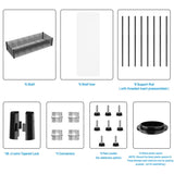 2 Pack 3 Tier Shelf Wire Shelving Unit, 2P-3TWL1848-B-LKJ W1550127378