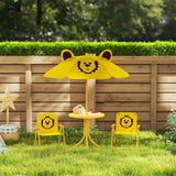 Kids Outdoor Activity Table with Foldable Chairs Yellow 95325722