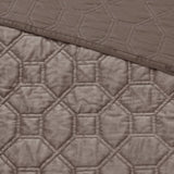 3 Piece Velvet Quilt Set Taupe King/Cal King B03597474