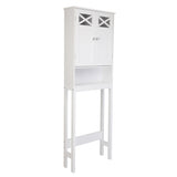 Double Door Fork Toilet Cabinet White 62734971