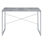 ZUN Grey and Silver Writing Desk with Metal Sled Base B062P184549