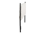 Queen Size Headboard in Black Metal and Cream Sherpa Fabric B202P223759