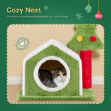 24in Christmas Cat House Cat Bed Cave, Soft Plush Christmas Nest Holiday Decor for Indoor Cats 64956948
