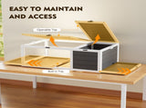39.5Wood Tortoise House Indoor Turtle Habitat Reptile Cage for Small Animals Lizards, Geckos, with 46055856