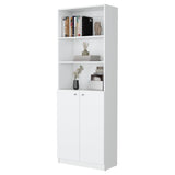 Sutton 2-Door Bookcase, Storage with Multi-Level Shelves and Double Door Design B128P176167