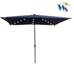 ZUN 10 x 6.5t Rectangular Patio Solar LED Lighted Outdoor Umbrellas with Crank and Push Button Tilt for W65638632