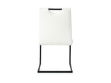Modern White PU dining chair living room chair upholstered chair, black metal chair leg design, W210P199101
