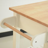 Kitchen Island & Kitchen Cart, Rubber Wood Top, Mobile Kitchen Island with Two Lockable Wheels, W42049336