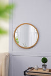 ZUN 20" x 20" Circle Wall Mirror with Wooden Frame, Wall Mirror for Living Room, Dining Room, Foyer, W2078124340