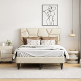 Queen Bed Frame, linen storage headboard, strong and stable, no noise, no box spring, Weight 397lbs W2896P208864