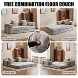 Floor,Compression Sofa,Convertible Floor Sofa Bed-with Pillow Back Support Armrest,Comfy Futon 02693286