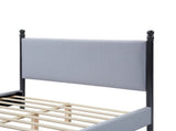 48-inch Striped Rubberwood Upholstered Bed,Queen N769P364057B